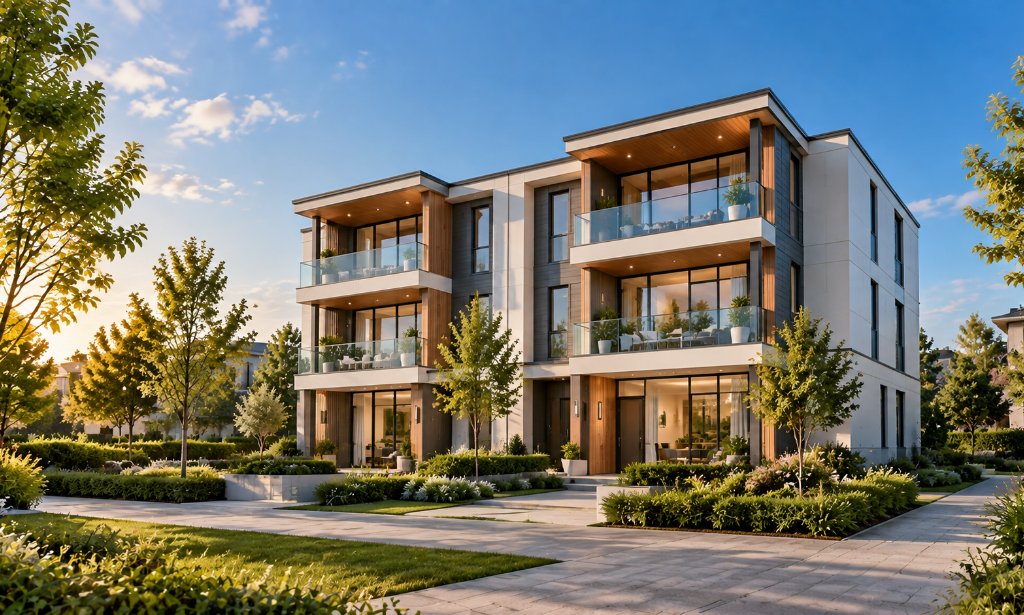 Three-storey light steel frame duplex apartment building
