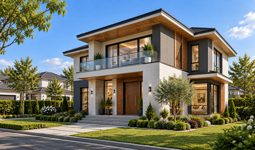 Modern two-storey steel-framed residential villa designed by ESS Engineering